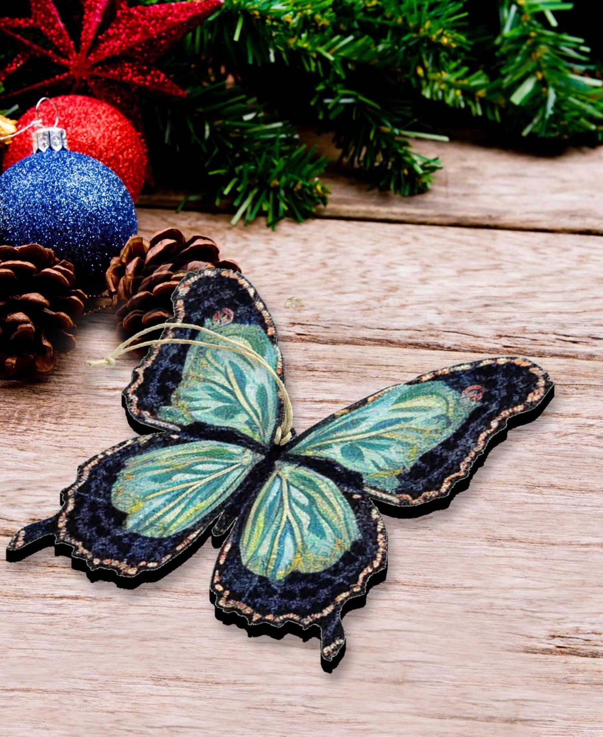 Designocracy Summer Butterfly Wooden Ornaments, Set Of 3 In Multi