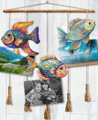 Fish Wooden Clip-on Ornaments, Set of 3