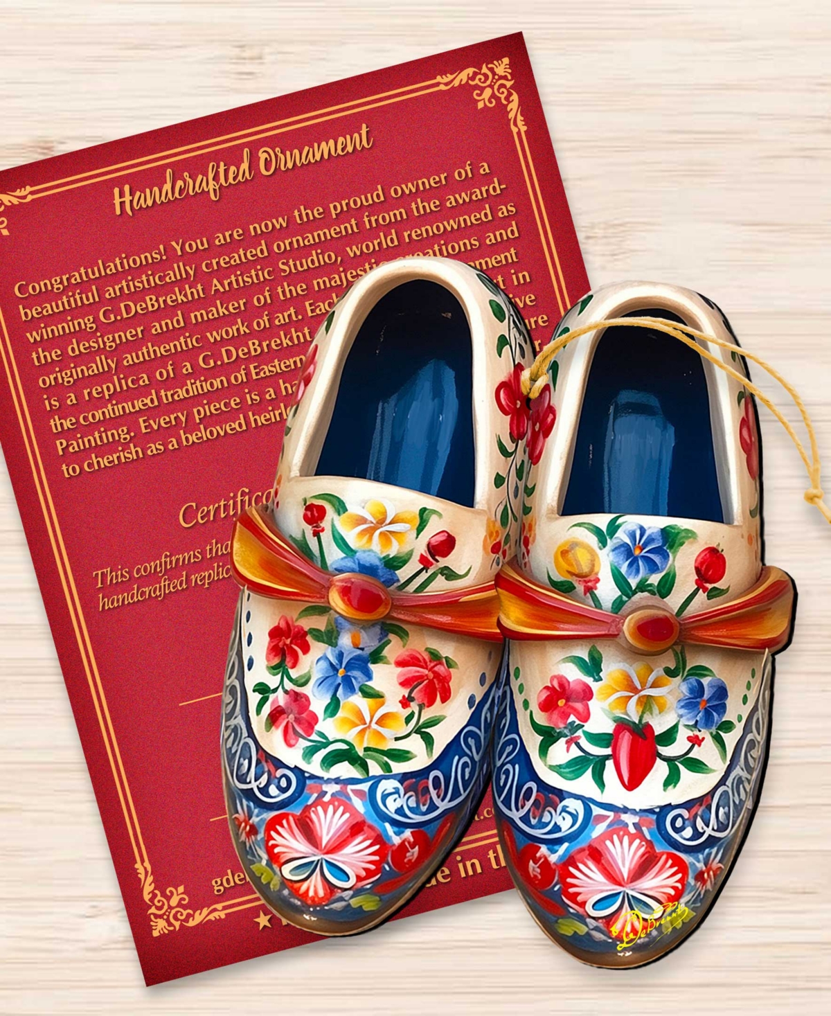 Designocracy Danish Shoes Christmas Wooden Ornament In Multi