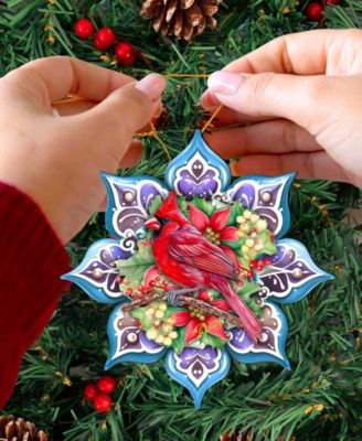 Cardinal Snowflake Christmas Ornament
