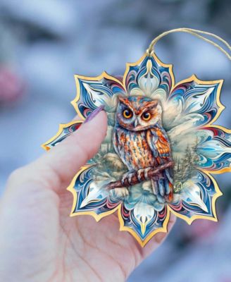 Great Horned Owl Snowflake Ornament