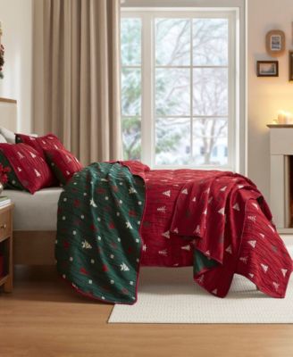 Winter Holiday Reversible 3-Pc. Coverlet Set, Queen