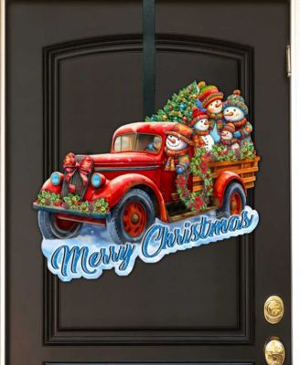 Snowman Family Truck Door Hanger
