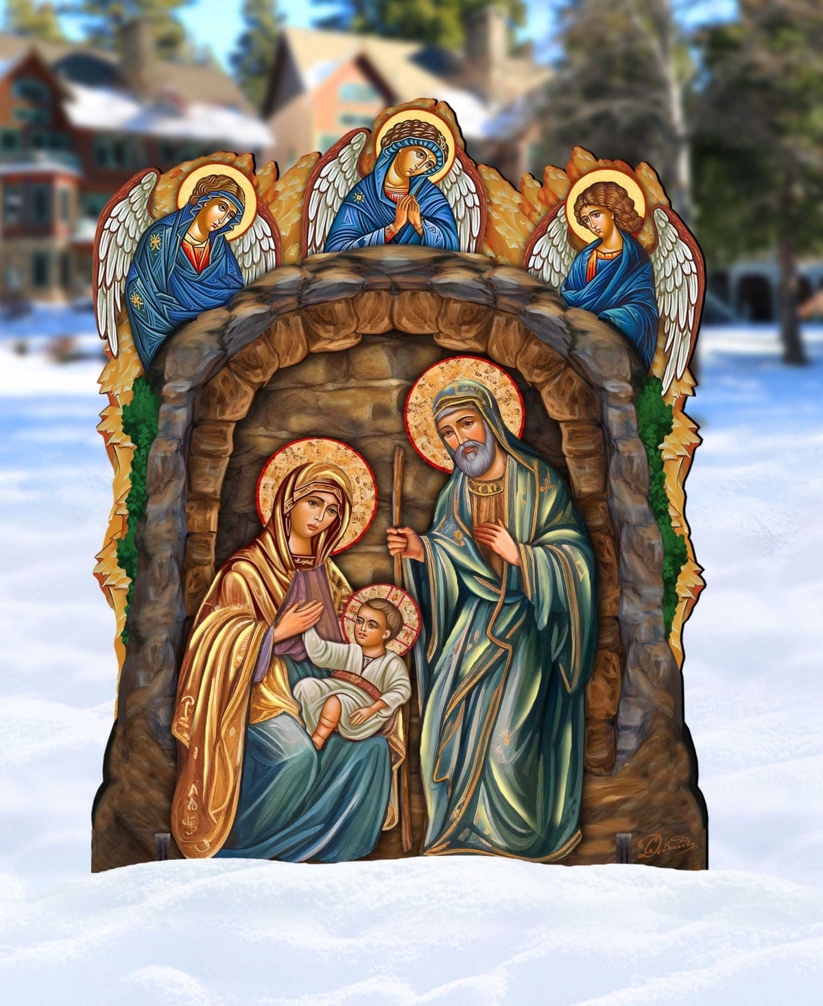 Designocracy Orthodox Nativity Outdoor Decor In Multi