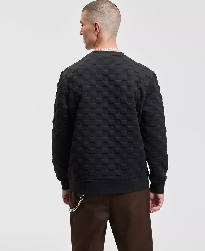 Men's Cube Textured Crewneck Sweatshirt - thumbnail 4