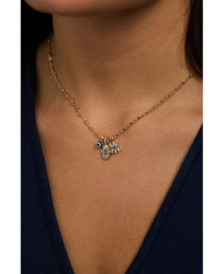 Evil Eye Triple Charm Necklace