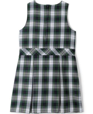 Big Girls Plus School Uniform Plaid Jumper Dress Top of Knee