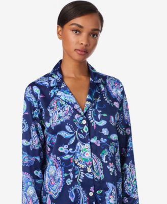 Women's Notch Collar and Long Pant Pajama Set