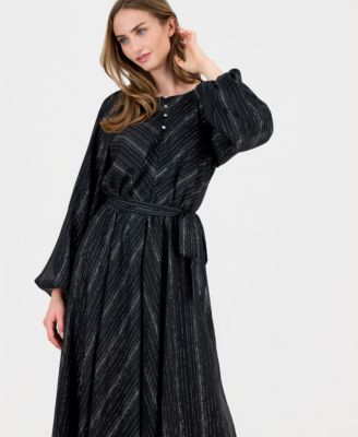 Women's Long-Sleeve Fit & Flare Dress