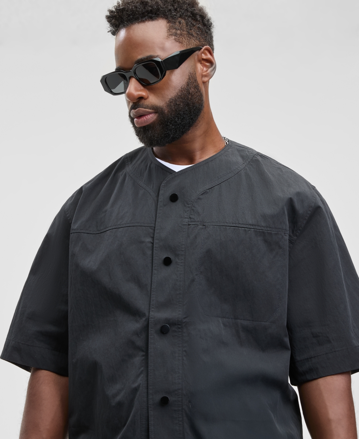 Mode of One Men's Relaxed Fit Short Sleeve Snap-Front Shirt, Macy's Exclusive