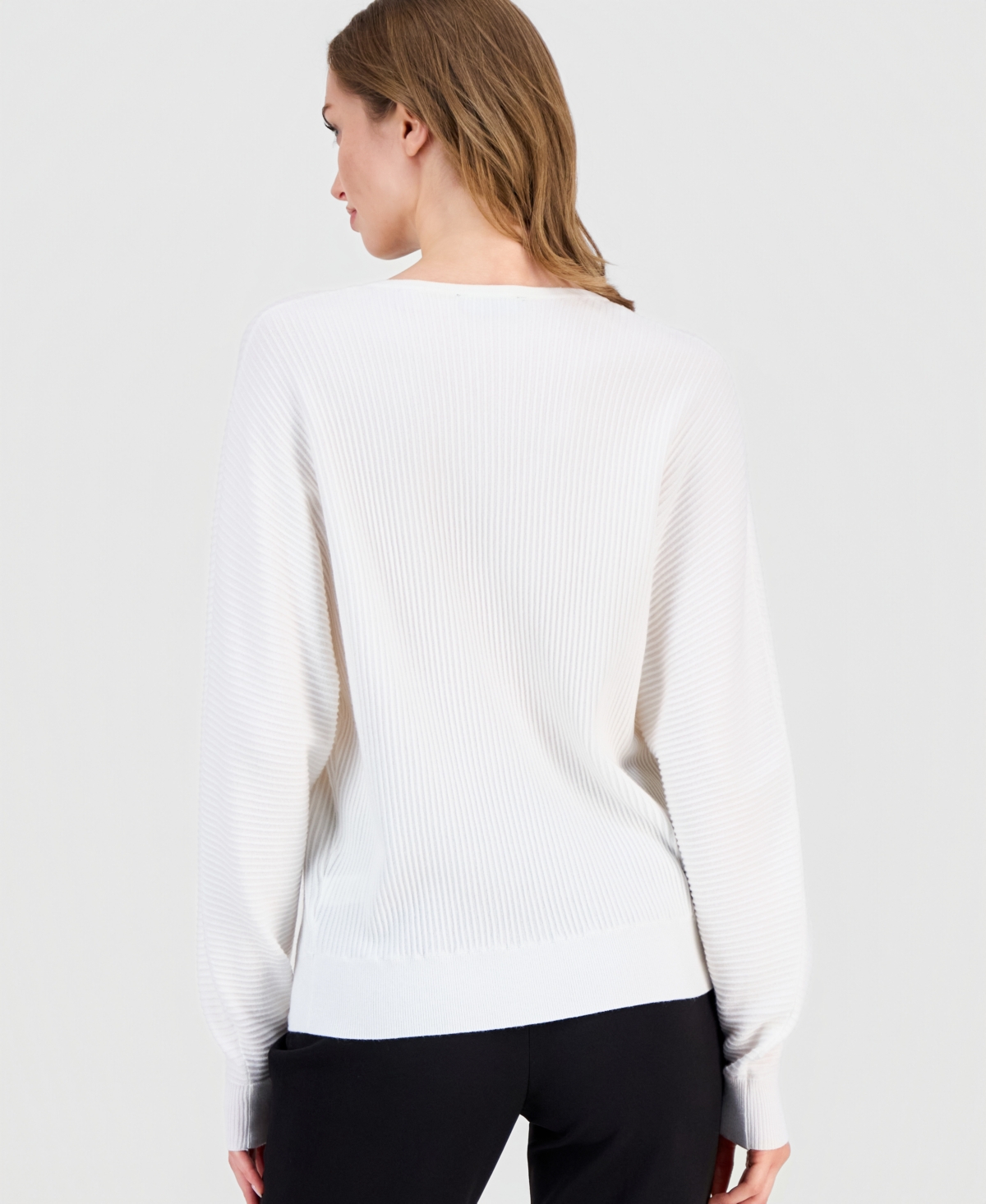 T Tahari Women's Embellished Dolman-sleeve Sweater In White