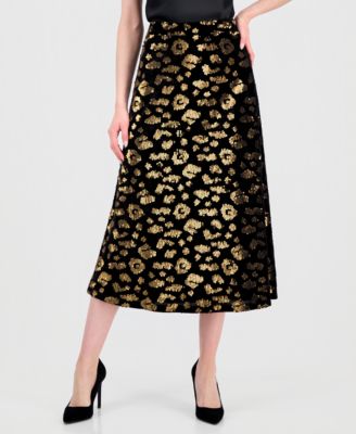 Women's Sequin A-Line Midi Skirt 