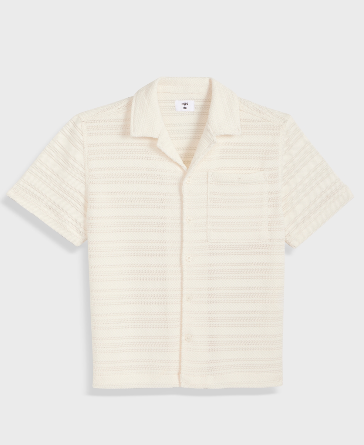 Mode Of One Men's Relaxed Fit Short Sleeve Knit Button-front Camp-collar Sweater, Macy's Exclusive In Multi