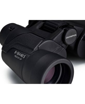 8-16x40 Explorer S Zoom Porro Prism Binoculars with 3.4 Degree Angle of View, Black