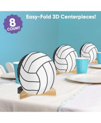 Freestanding 3D Volleyball Centerpiece Table Decorations - 8 Count
