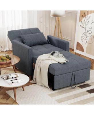 31.5" Sleeper Chair, Convertible Chair Bed for Adults, 3-in-1 Pull Out Sofa Chair