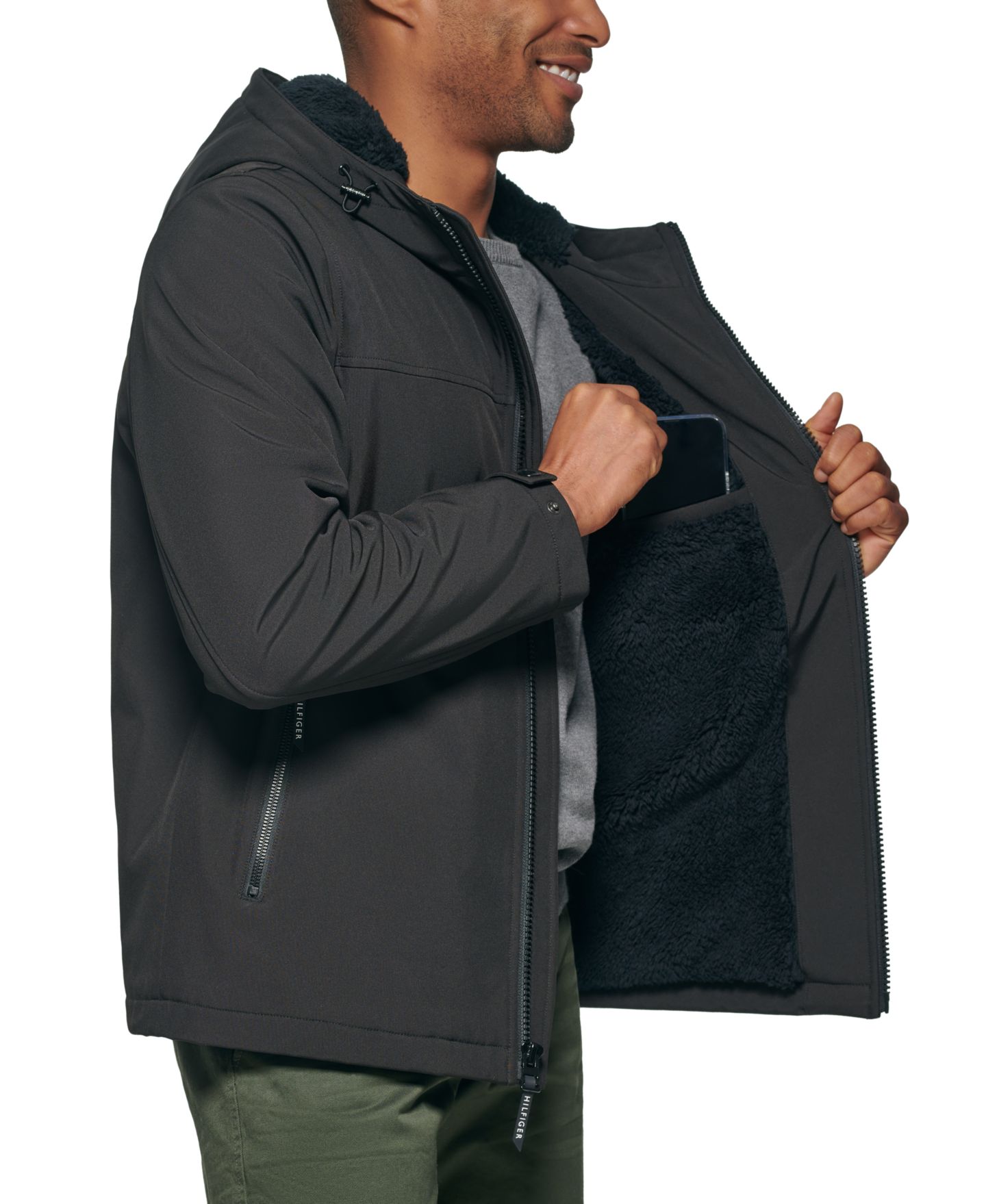 Мужская куртка Tommy Hilfiger Softshell Hooded, цвет: Чёрный — фото 5
