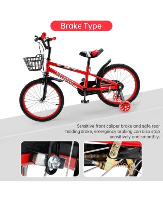 18 Inch Kids Bike with Glowing Training Wheels, Dual Brakes & High-Carbon Steel Frame | Gift for Girls and Boys Ages 6-10