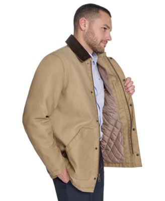 Men's Cotton Barn Coat with Corduroy Collar