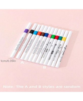 24 Colors Acrylic Paint Marker Pens, Suitable for Painting and Art Creation, Waterproof, for DIY On Fabric, Wood and Most Material Surfaces