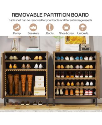 Shoe Cabinet, 20 Pairs Entryway Shoe Storage Cabinet with Shelves, 5-Tier Modern Free Standing Shoe Racks