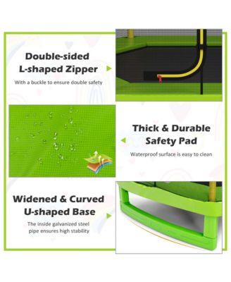 7 FT Kids Trampoline with Safety Enclosure Net Spring Pad Indoor Outdoor Heavy Duty