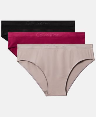 Calvin Klein - Women's Embossed-Waistband Bikini - 3 Pack