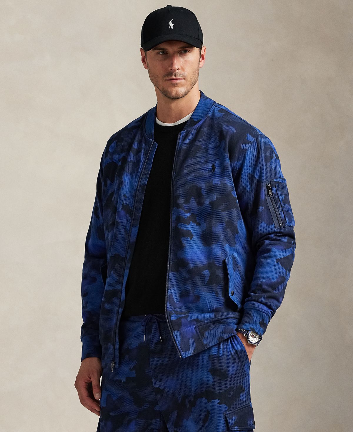 Мужская толстовка с камуфляжным принтом Big & Tall с длинными рукавами