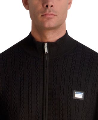 Men's Full Zip Cable Knit Sweater