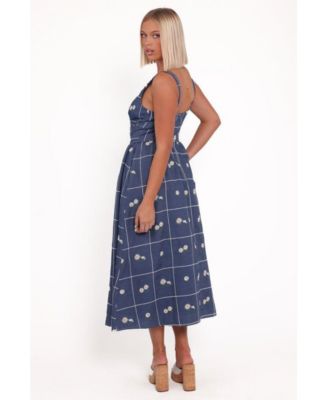 Women's Yolande Midi Dress - Blue Floral - XL