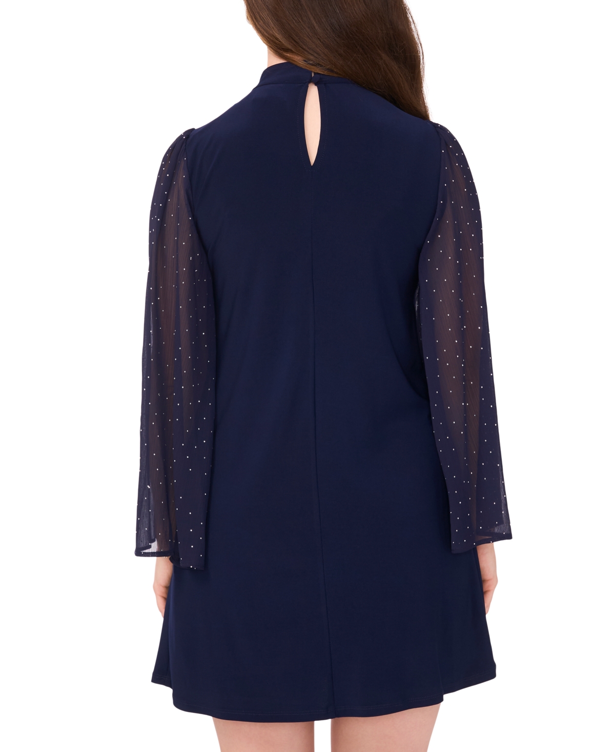 Msk Petite Jersey Bell Sleeves Mock Neck Shift Dress