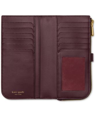 Deco Pebbled Leather Zip Slim Wallet