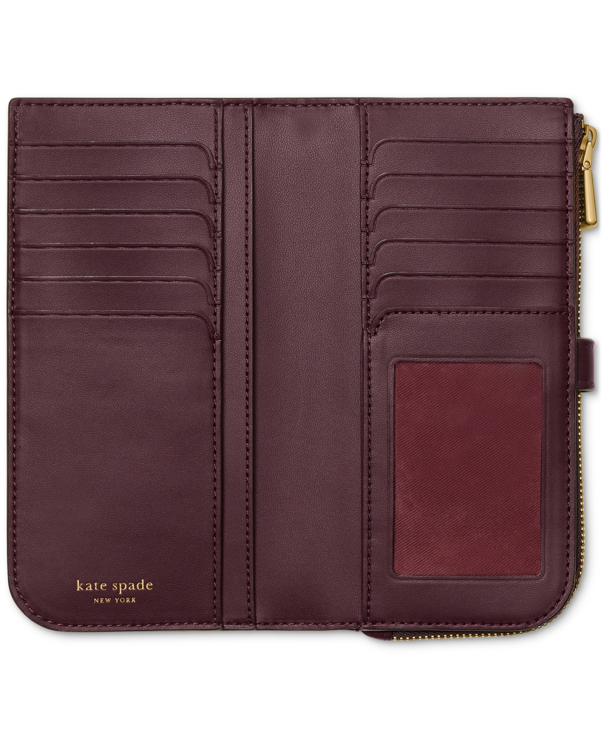 kate spade new york Deco Pebbled Leather Zip Slim Wallet