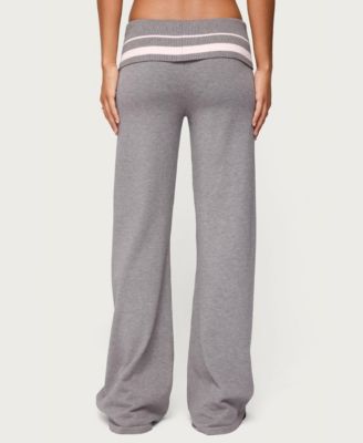 Women's Kaliya Stripey Fold Over Knit Pants