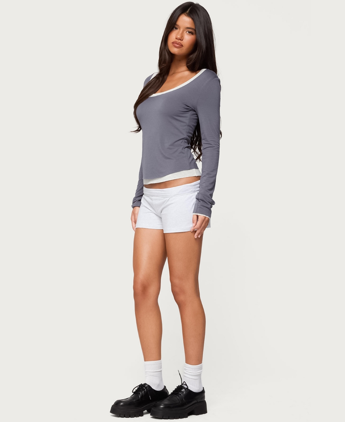 Edikted Women's Orella Contrast Layered Long Sleeve Top