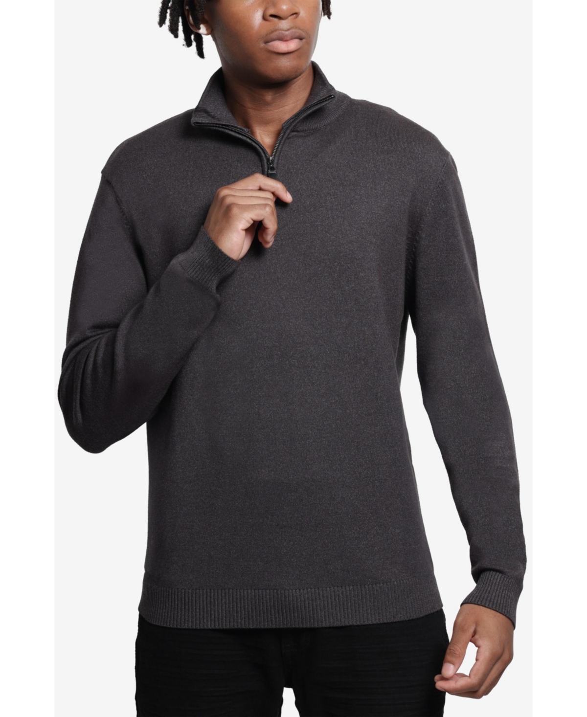 Xray Men's Quarter Zip Mock Neck Sweater