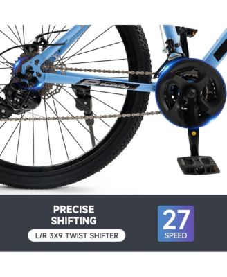 26-Inch 27-Speed Mountain Bike for Adults with Dual Disc Brakes & High-Carbon Steel Frame, Suspension Fork