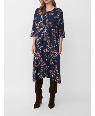 MaNymari Round Neck 3/4 Sleeve Dress