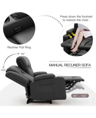 3 Seater Reclining Sofa with 2 Cup Holders&Side Pockets