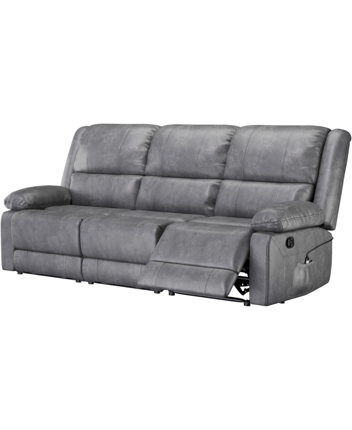 Aecojoy Recliner Couch with Massage&Heat Function, 3-Seat Wall Hunger Reclining Sofa