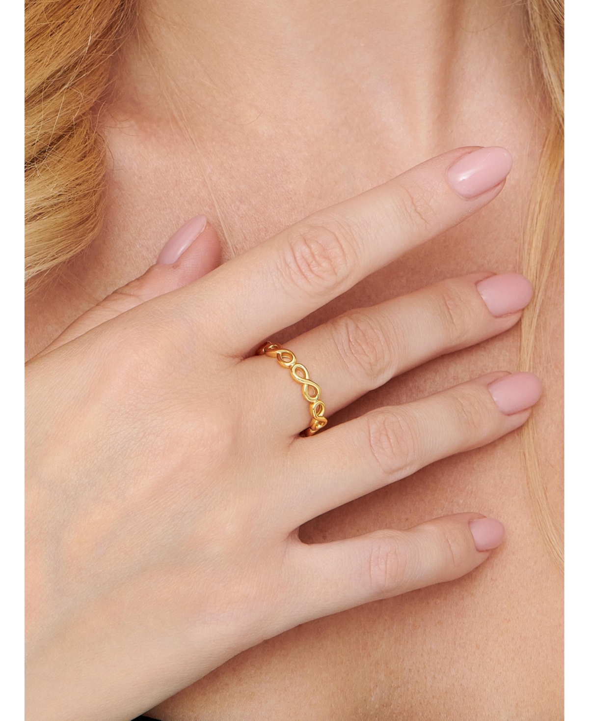 Devata Infinity Eternity Ring in Gold Plated Sterling Silver
