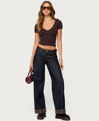 Womens Theresa V Neck Knit Top