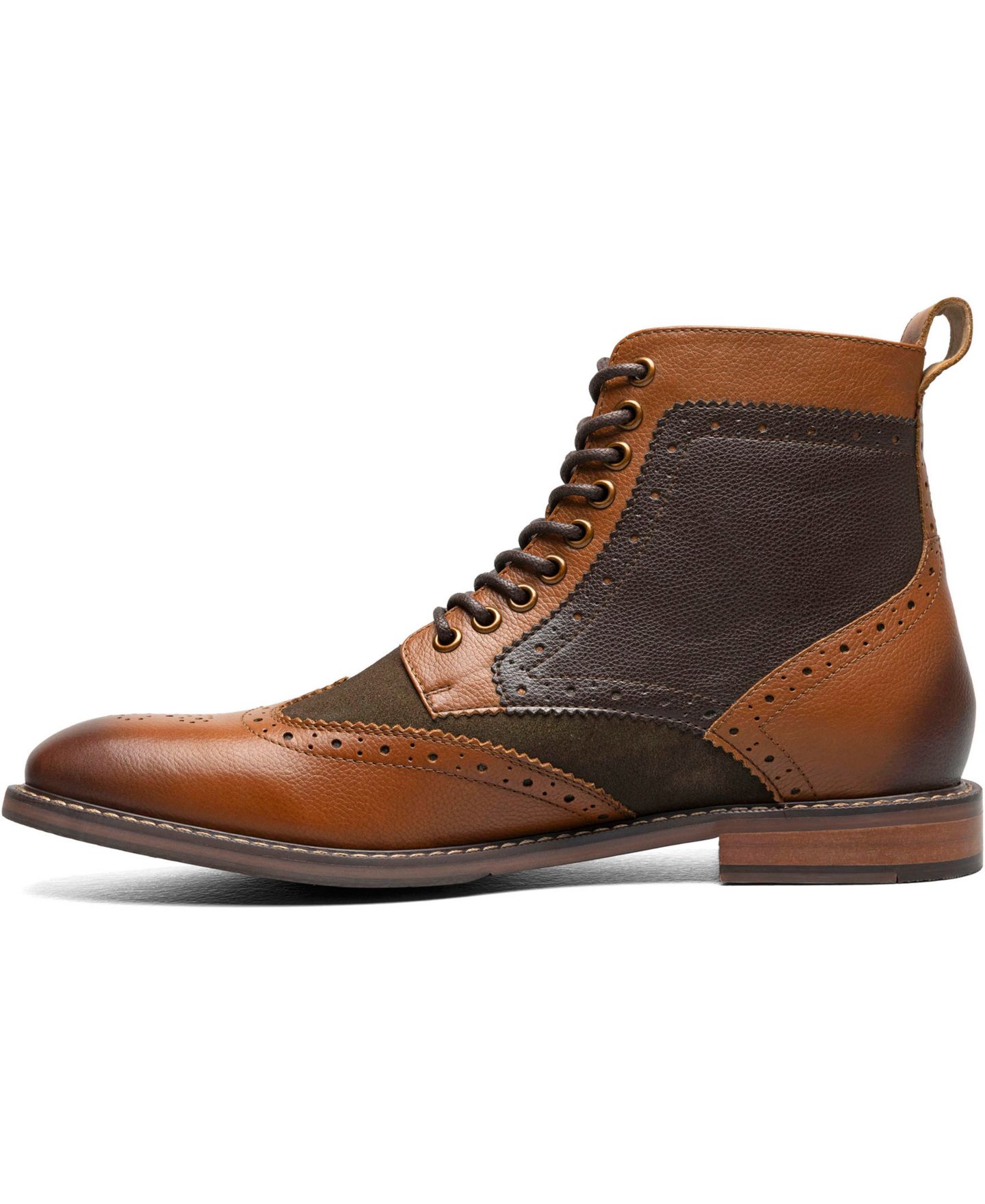 Мужские ботинки Stacy Adams Finnegan Wingtip Lace, цвет: Оливковый разноцветный — фото 5