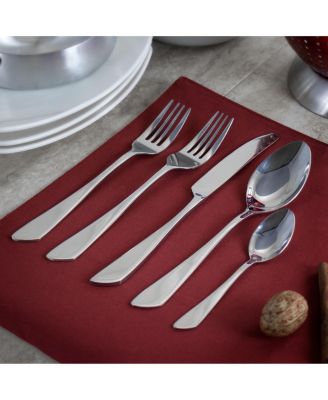 Gibbous 20 Piece Flatware Utensil Set, Stainless Steel Silverware Metal Service for 4 in Silver
