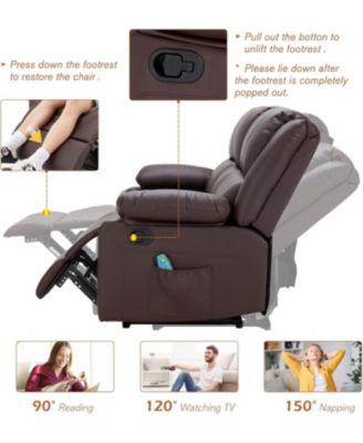 Recliner Couch with Massage&Heat Function, 3-Seat Wall Hunger Reclining Sofa