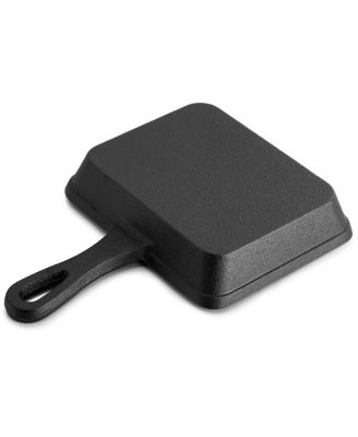 6 Piece Mini Cast Iron Square Pan with Wood Tray