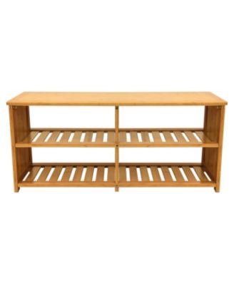 10-Pair Bamboo Entryway Storage Bench.
