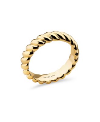 Rope Band Ring in Gold Plated Sterling Silver, Size