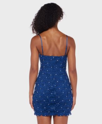 Juniors' Embellished Soutache Bodycon Dress