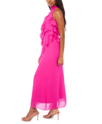 Women's Chiffon Sleeveless Long Halter Dress